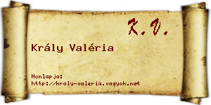 Krály Valéria névjegykártya